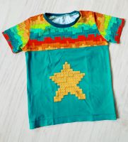 Handmade Shirt Gr. 110 Lego Steine Stern petrol türkis bunt gelb Sachsen-Anhalt - Querfurt Vorschau