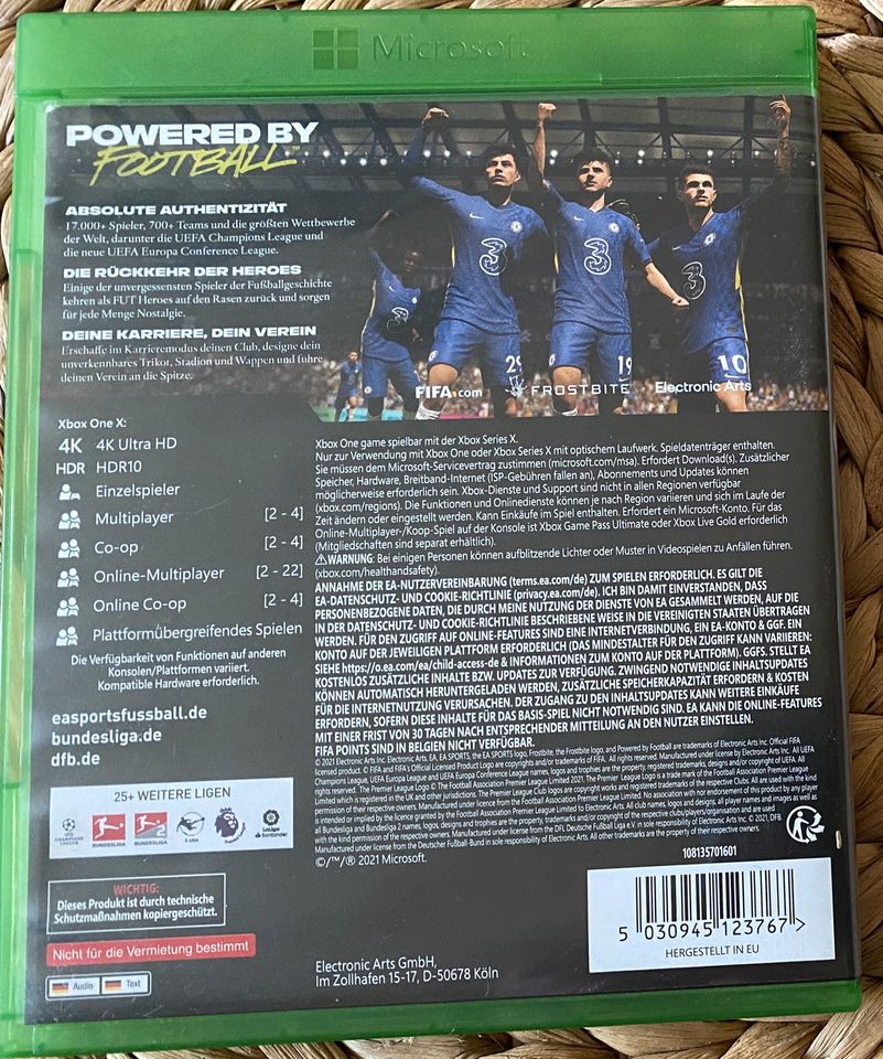 Xbox One Spiel FIFA 22 Fußball Soccer Game Series X 5030945123767 in Burg