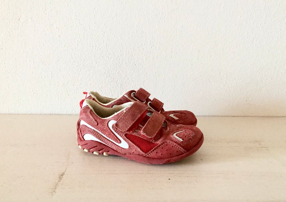 Bärenschuhe Halbschuh Klettverschluss Schuh Sneaker rot weiß 28 in Ustersbach