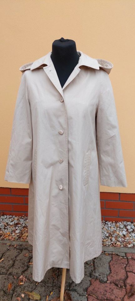 langer Damen Mantel Jacke Trenchcoat Gr. 36 38 S mit Kapuze in Liebenwalde