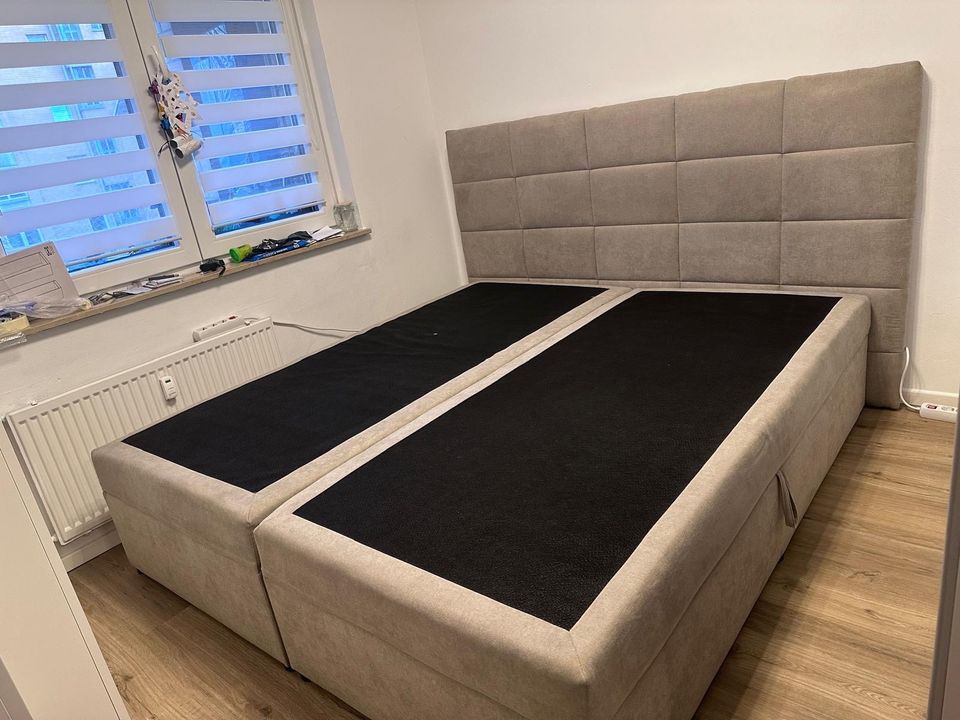 Boxspringbett 180x200cm „Poppel“ Webstoff - Sand in Hamburg