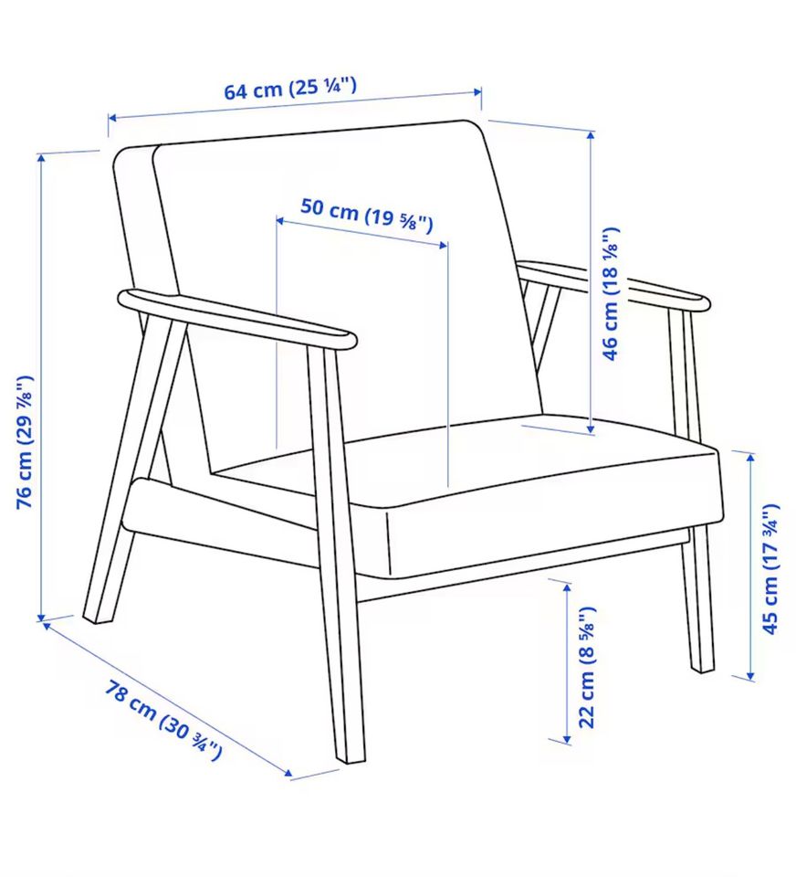 Ikea EKENÄSET Sessel, Eiche/Grün, Skandinavisches Design in Grünheide (Mark)