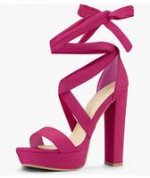 Pumps high heels schnürsandalen mit Absatz pink 40 Frankfurt am Main - Harheim Vorschau