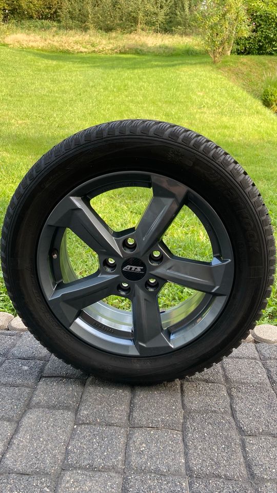 Winterreifen auf grauen Alu Felgen 205/55 R16 in Olpe