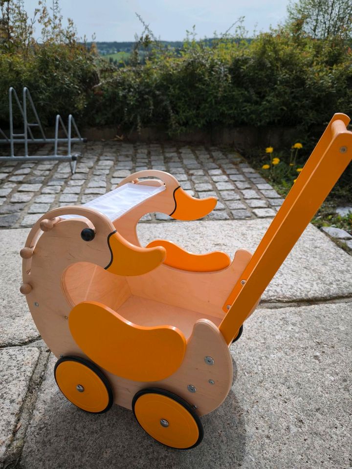 Wunderschöner Puppenwagen Holz Gans mit Verdeck in Falkenstein/Vogtland