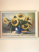 Ölgemälde Vintage Sonnenblumen Ölbild Holzrahmen 76x56 Landhaus Sachsen-Anhalt - Salzwedel Vorschau