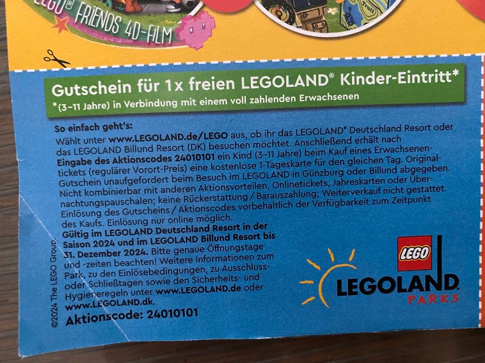 2*freier Eintritt Kinder Legoland DE/DK in Ahrensburg