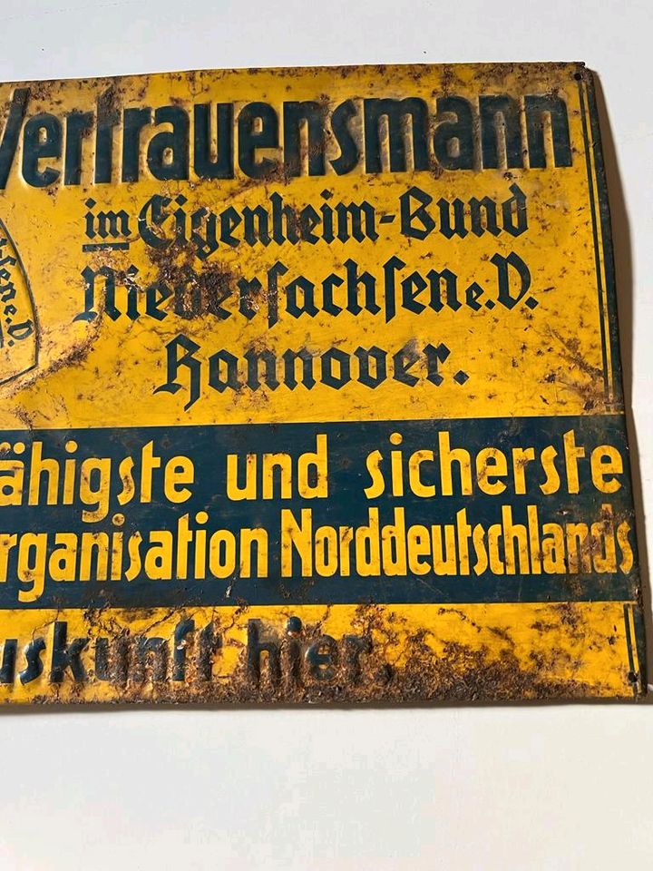 Uraltes Blechschild Niedersachsen / Hannover in Benneckenstein (Harz)