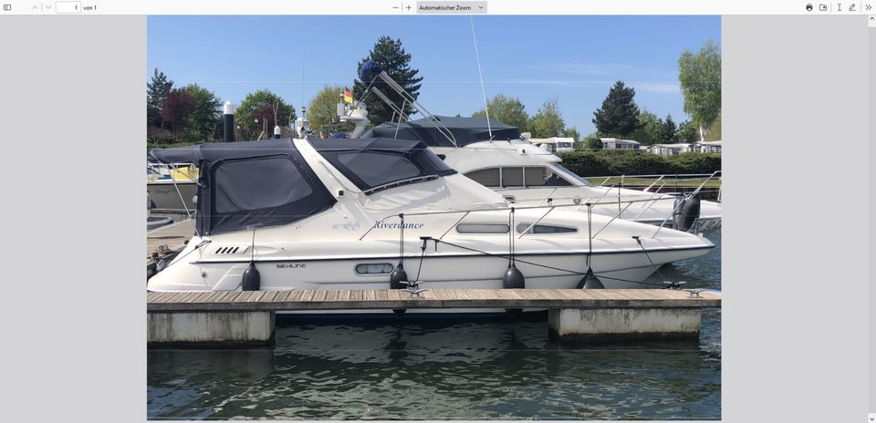 Motorkajütboot Sealine 270 mit Innenbordmotor Diesel in Alsdorf