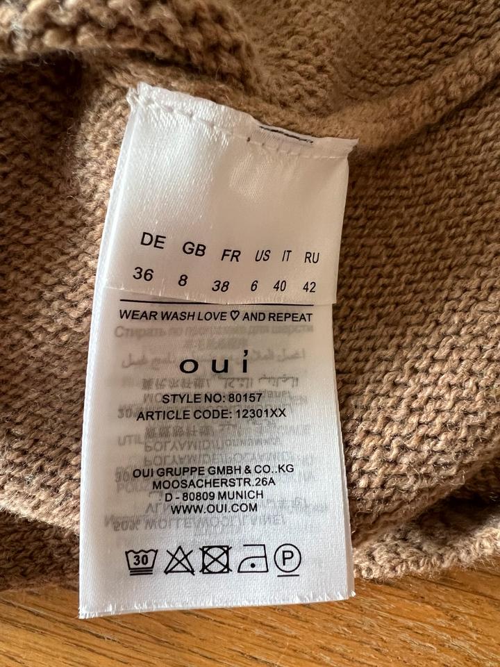 OUI Pullover oversize mit großem Rolli in Sandbeige 36 - 40 in Hanau