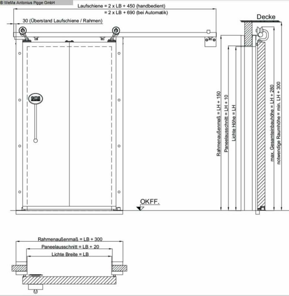 EMS Automatik Kühlraumschiebetür/ Isoliertür Edelstahl in Worbis