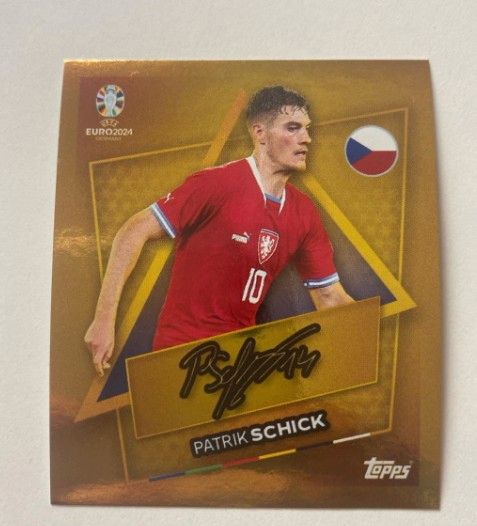 Euro2024 Topps sticker Patrik Schick Gold mit Unterschrift in Lindenfels