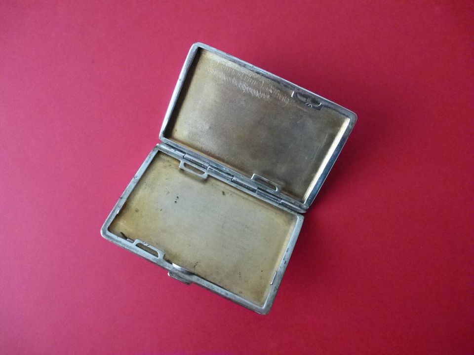 Zigarettenetui 800er Silber Vintage Foto Etui 100 Jahre 7,5x5 cm in Bad Oeynhausen