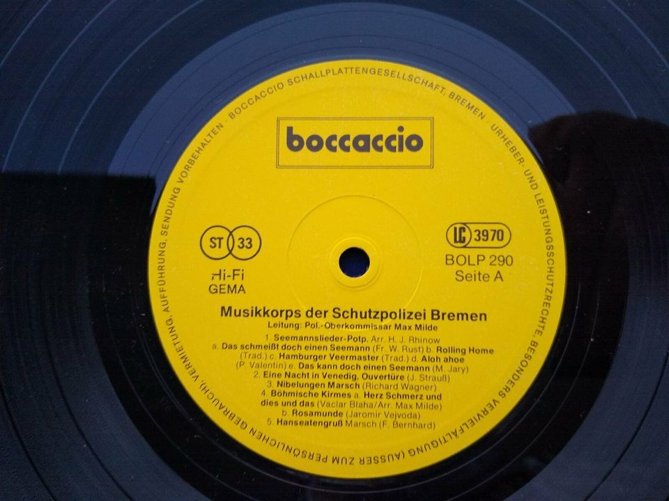 LP - Musikkorps der Schutzpolizei Bremen<>Platte/Cover TOP Zustan in Bremen