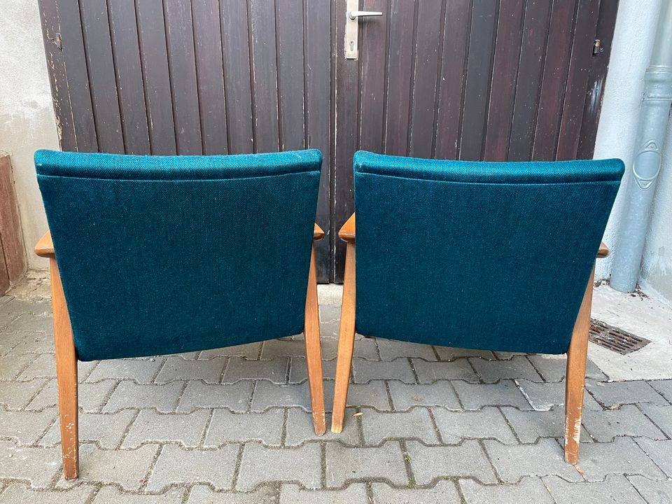 Vintage Easy Chairs Lounge Teak petrol in Bielefeld