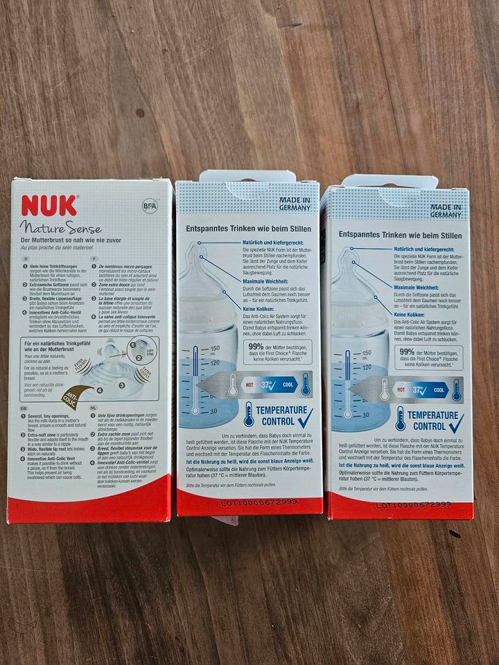 NEU 3 Nuk Nature sense first choice Flaschen Fläschchen no colic in Rottenburg am Neckar