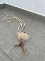 ✖️Trachtenkette✖️ Collier Geweih Strass beige Lederband Bayern - Regen Vorschau