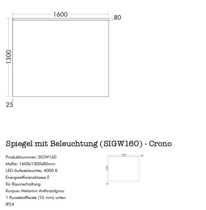 Burgbad Crono Badspiegel – SIGW 160 Leuchtspiegel LED-Spiegel in Wunstorf