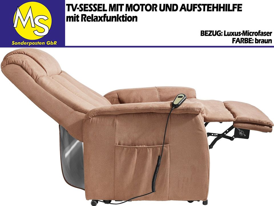 Sofa Couch Wohnlandschaft TV-Sessel Luxus-Microfaser braun in Mettingen