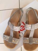 Rieker Sandalen grau beige glitzer Strass, Gr.37, sehr guter Zust Saarbrücken-Dudweiler - Dudweiler Vorschau