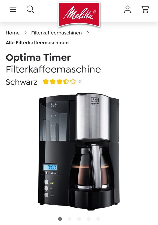 Melitta Kaffeemaschine Optima Timer in Marburg