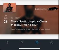 3x Travis Scott: Circus Maximus World Tour 26.Juli Frankfurt Düsseldorf - Stadtmitte Vorschau