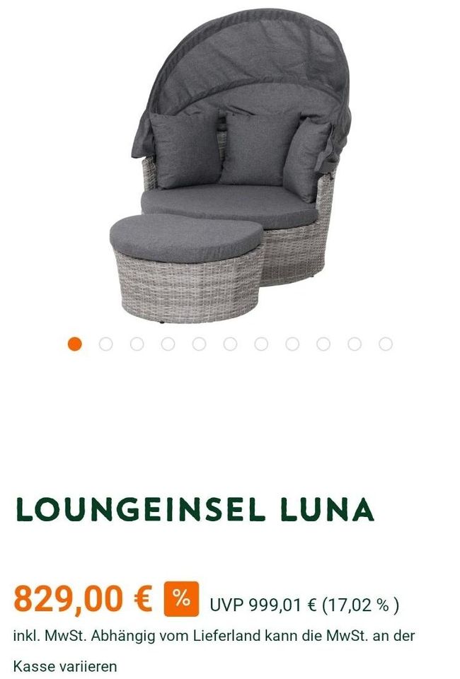 Siena Garden Lounge-Insel Luna Gartenlounge-Set 108 x 99 x 146 in Dülmen