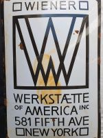 Schild Email Emaille schwarz weiß Wiener Werkstätte New York 80er Leipzig - Kleinzschocher Vorschau