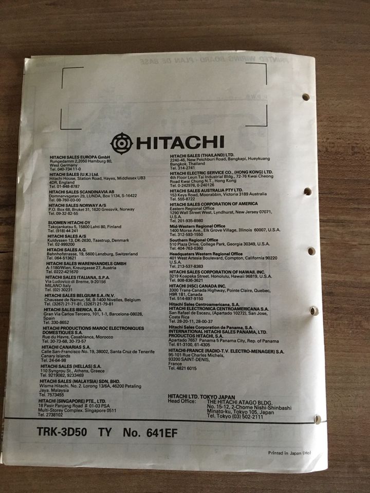 Hitachi TRK 3D50, Serviceheft, Anleitung, Ghettoblaster, Radio in Warendorf