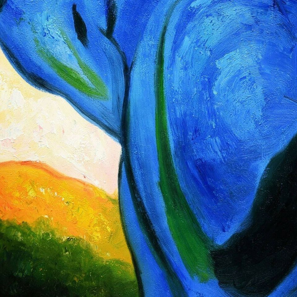 Franz Marc - Große blaue Pferde i98527 80x110cm Ölbild handgemalt in Berlin