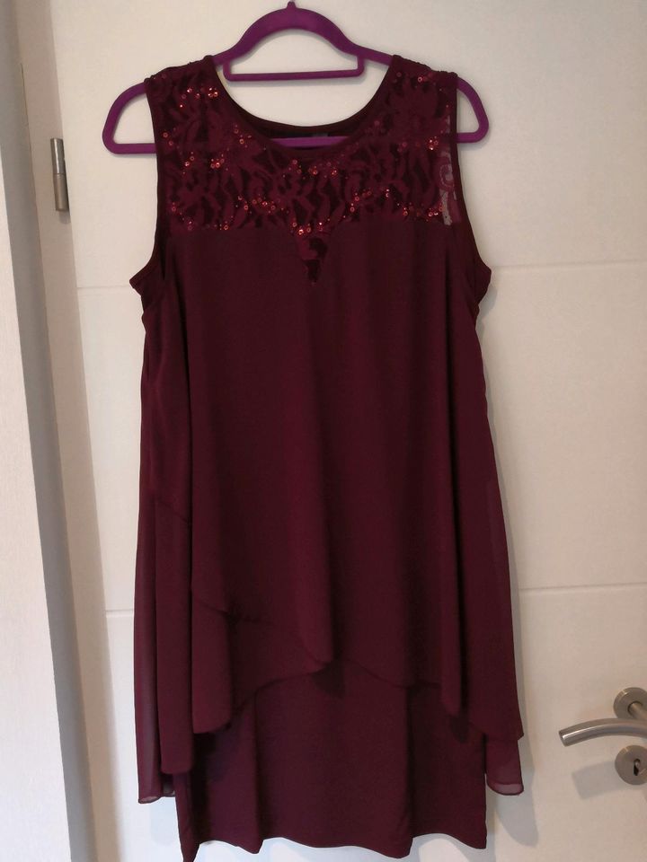 Kleid festlich mit Bolero, einzeln tragbar, bordeaux, Gr 40/42 in Zirkow