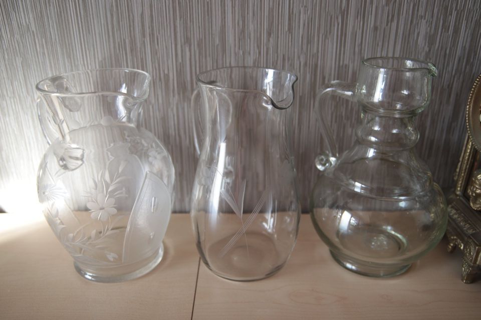 Trödel Shabby chic Alte Fläschchen mit Stopfen Flaschen Glas Krug in Berglen