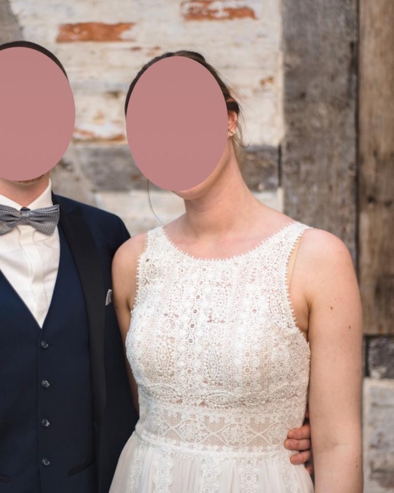 Brautkleid „Darian“ von Pronovias im Boho/Vintage Stil Gr. 40 in Wentorf
