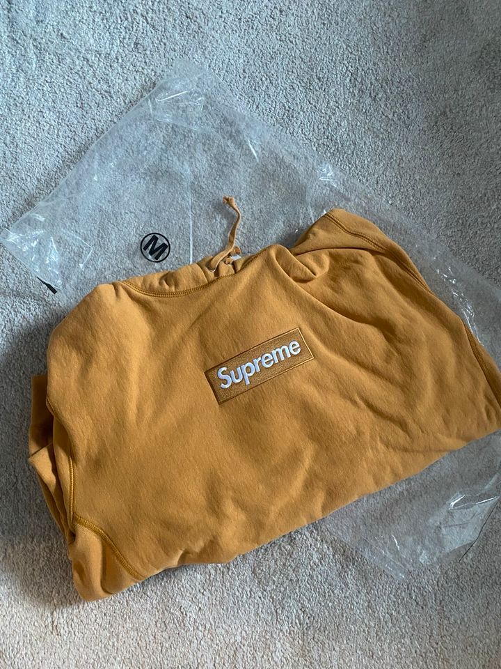 Supreme Box Logo Hoodie - Größe M , Light Mustard Neu Gelb Bogo in München