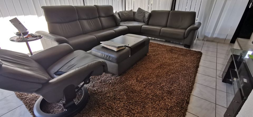 Stressless Designer Couch Sofa Ledercouch mit Sessel NP 16.000€ in Kleinbundenbach