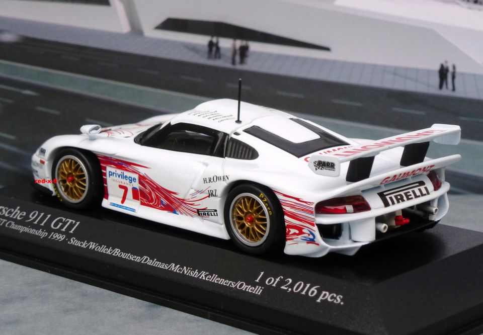 Porsche 911 GT1 #7, British GT Championship 1999, Minichamps 1/43 in Schwieberdingen