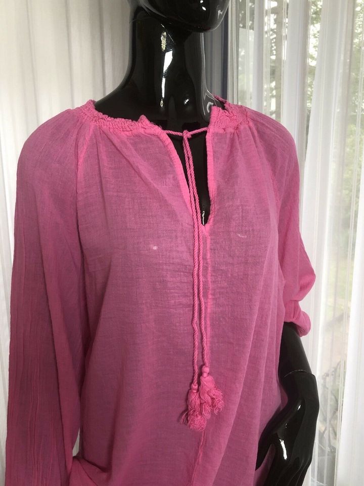 Neu Damen %100 Musselin Bluse Hemd Pink s m l xl xxl 3xl 4xl in Mainz