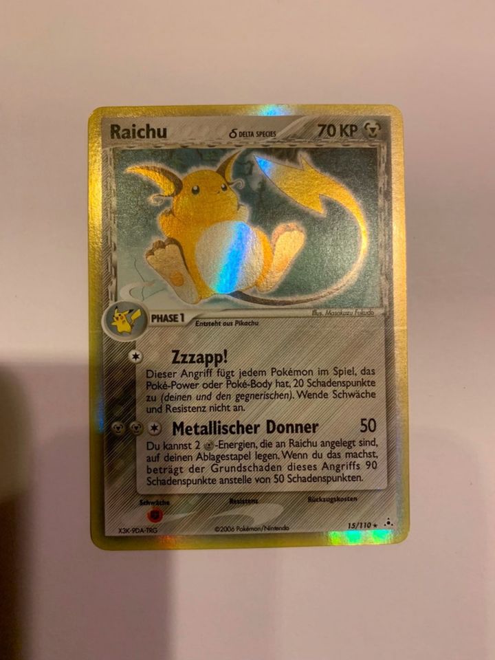 Pokemon Karte Raichu Holo Reverse 15/110 EX Delta Species Deutsch in Wörth a. Main