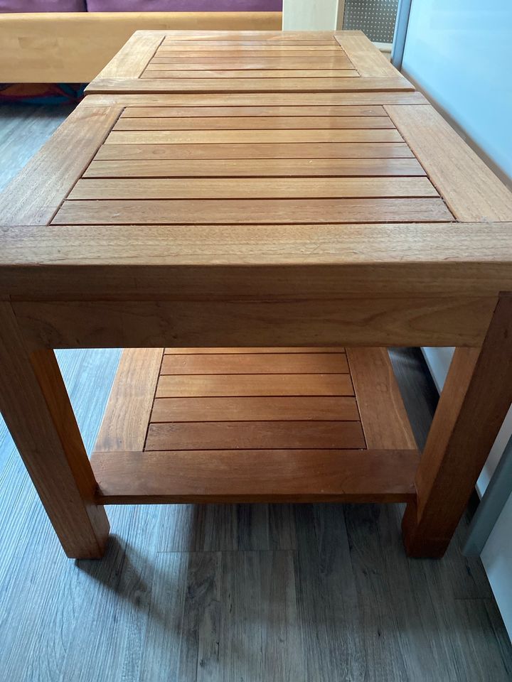 Couchtisch Teak, Massiv, 50x50cm, Beistelltisch, Teak in Ganderkesee