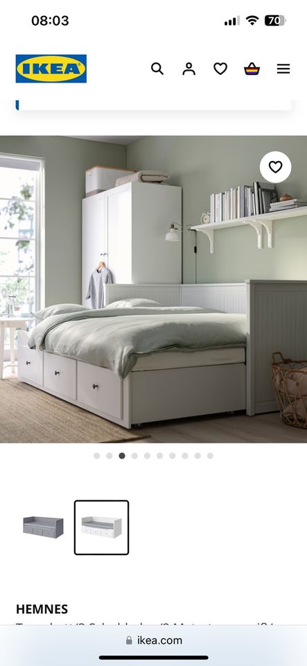 Ikea Hemnes Gästebett neuwertig mit Matratzen in Hamburg