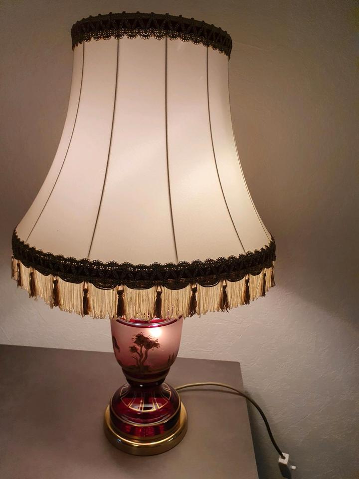 Tischleuchte Lampe Tischlampe Deko Glasfuß vintage in Koblenz
