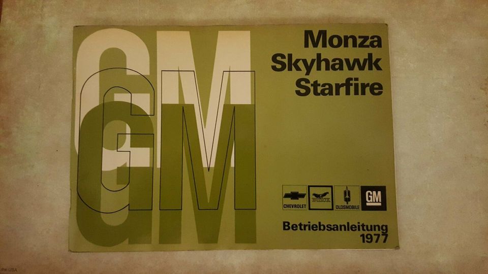 1977 GM Monza-Skyhawk-Starfire deutsches Betriebshandbuch in Sonnewalde