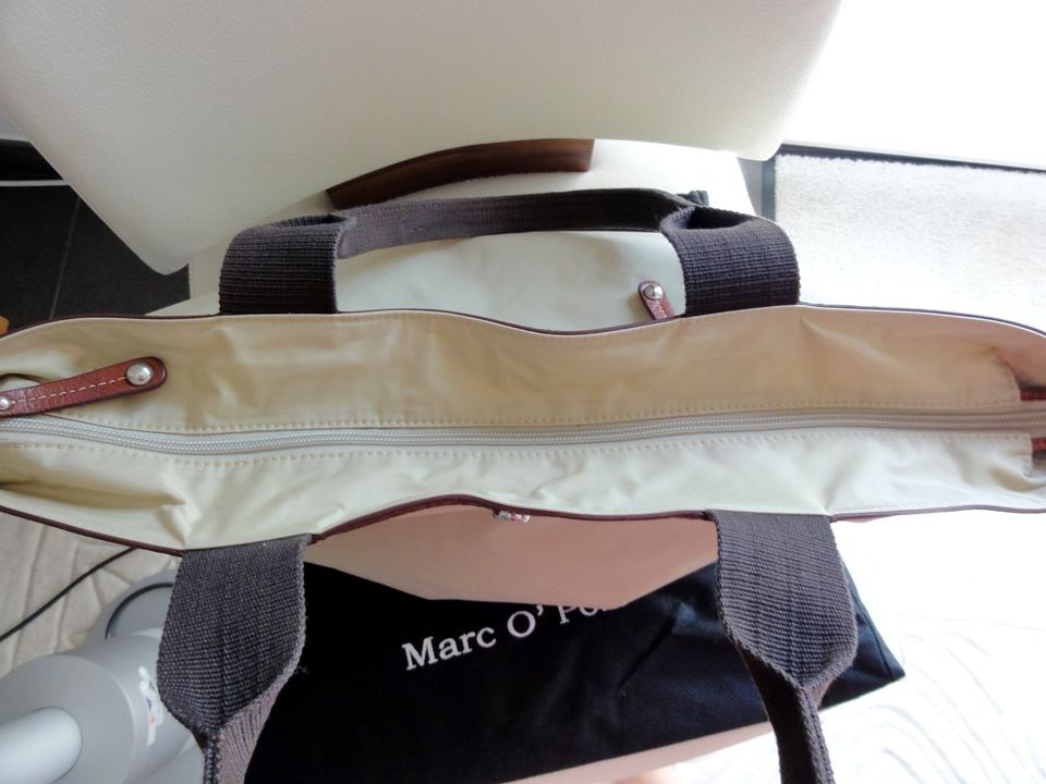 Marc O`Polo Shopper Handtasche Tasche Stoff Leder beige braun in Trier