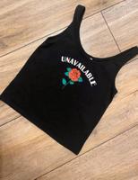 Cooles Shit / Top mit Rose Muster und Schrift in schwarz / weiß Bayern - Frensdorf Vorschau