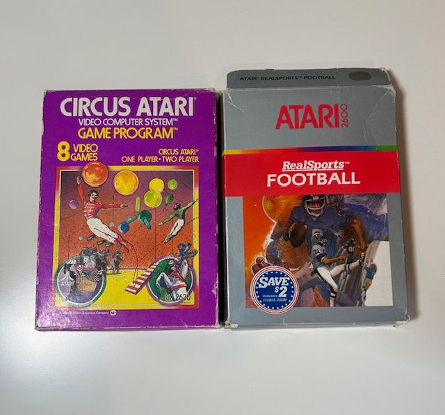 2 Atari 2600 Spiele in OVP - Circus Atari und RealSports Football in Oerlinghausen