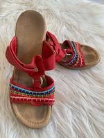 Rieker Clogs Sandalen Sommer rot blau Gr. 40 Saarland - Spiesen-Elversberg Vorschau