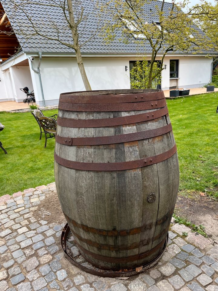 Altes, riesiges Weinfass, Eichenfass, Deko Garten in Bremen