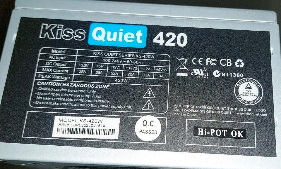 PC Netzteil Kiss Quiet 420 Watt * neuwertig* in Lehre