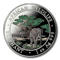 Silbermünze African Wildlife Somalia Elefant 2012 color 1Oz top! Sachsen - Mittweida Vorschau