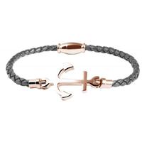 Premium Akzent Echtlederarmband, geflochten, mit Edelstahl, Grau, Schleswig-Holstein - Sankelmark Vorschau